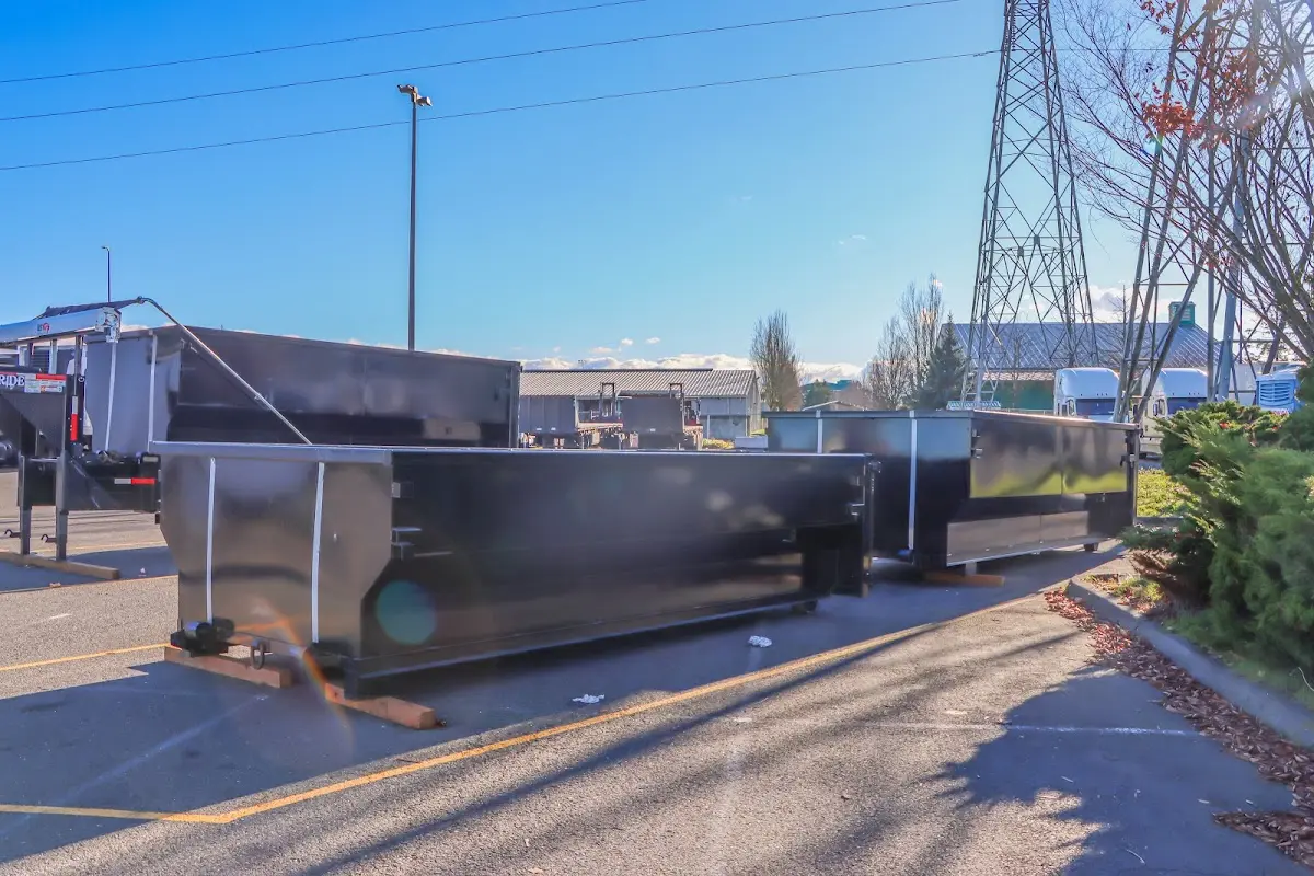 Roll-off dumpster ready for waste disposal at job site for 8 Yard Dumpster Rental in Houston
